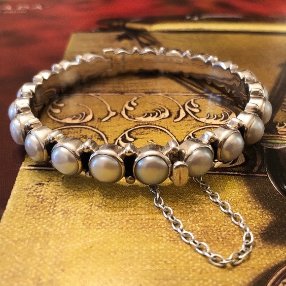 Rare Silpada Sterling Silver Freshwater Pearl Sunken Treasure Bracelet B2909 - Picture 2 of 16